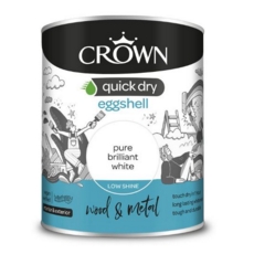 CROWN QUICK DRY EGGSHELL BRILLIANT WHITE 750ML